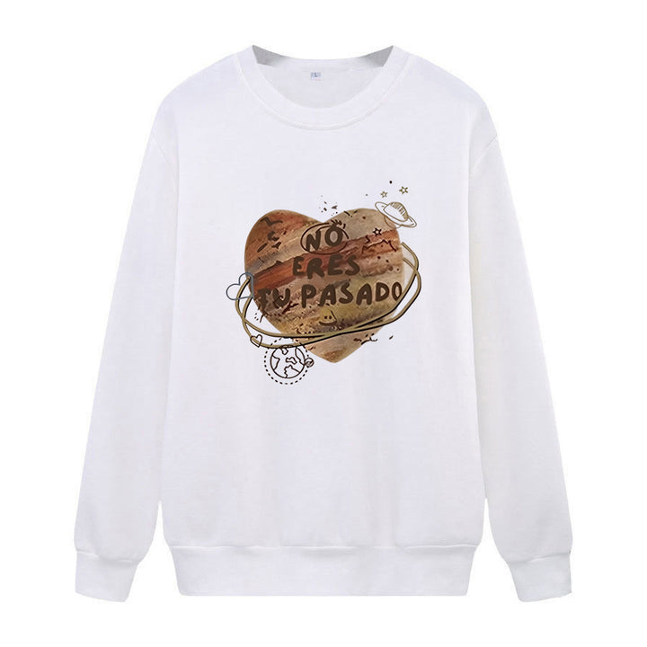 Kvinnor avslappnad sweatshirt med kreativt hjärt-design Mirla-Eva Jonsson
