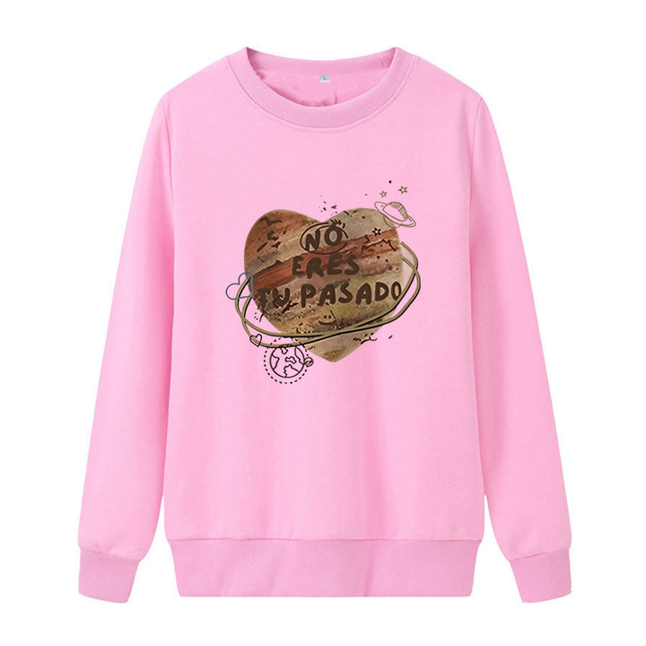 Kvinnor avslappnad sweatshirt med kreativt hjärt-design Mirla-Eva Jonsson
