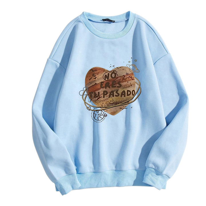 Kvinnor avslappnad sweatshirt med kreativt hjärt-design Mirla-Eva Jonsson