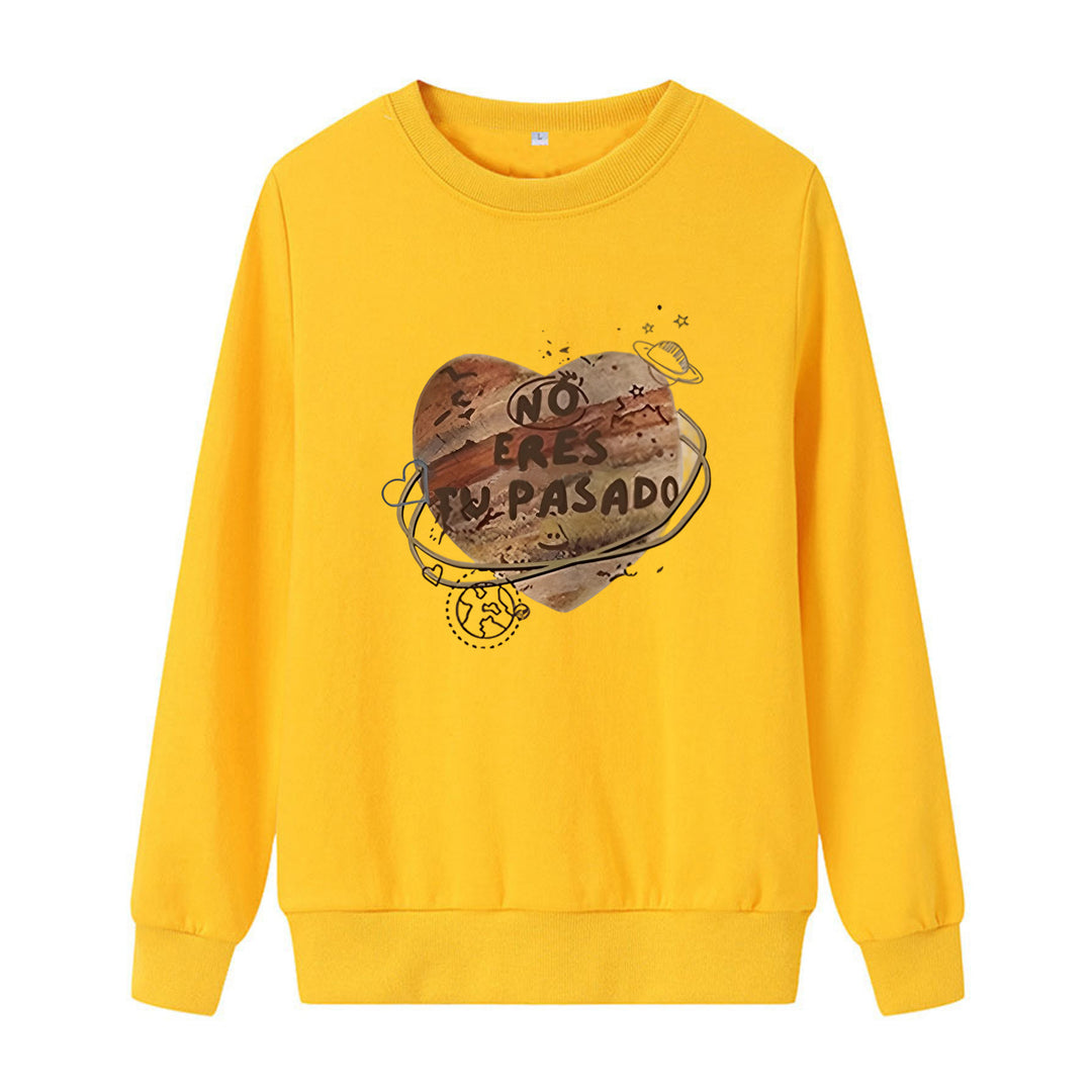 Kvinnor avslappnad sweatshirt med kreativt hjärt-design Mirla-Eva Jonsson