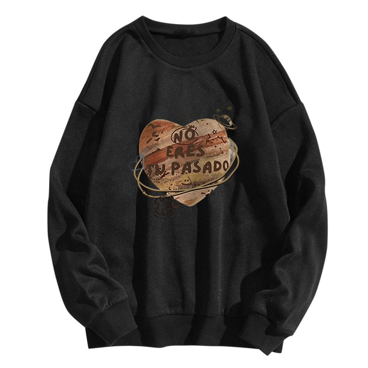 Kvinnor avslappnad sweatshirt med kreativt hjärt-design Mirla-Eva Jonsson