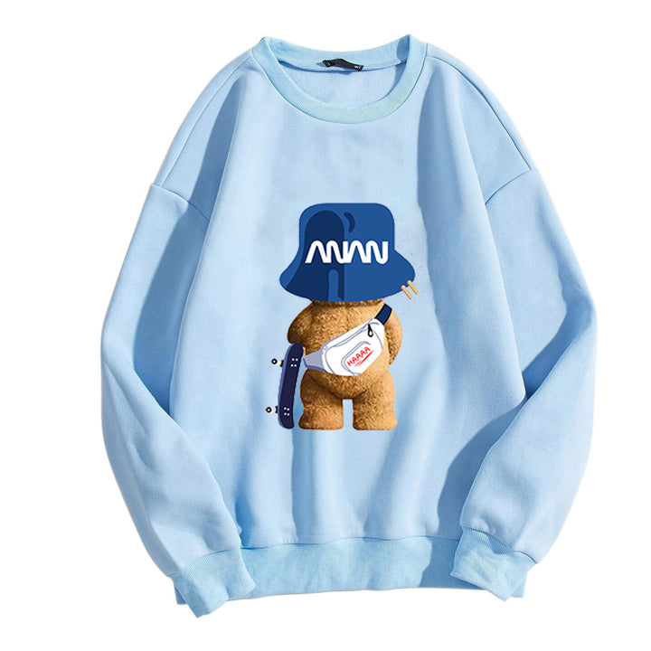 Kvinnor avslappnad sweatshirt med lekfulla björnmotiv Mirla-Eva Jonsson