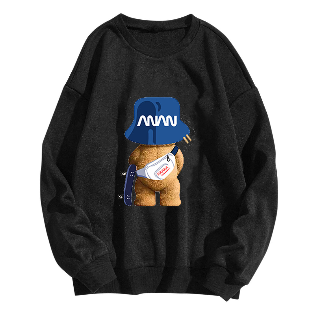 Kvinnor avslappnad sweatshirt med lekfulla björnmotiv Mirla-Eva Jonsson