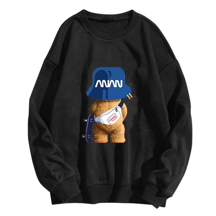 Kvinnor avslappnad sweatshirt med lekfulla björnmotiv Mirla-Eva Jonsson