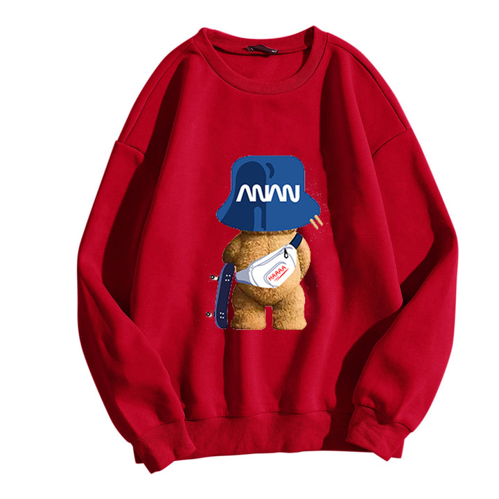 Kvinnor avslappnad sweatshirt med lekfulla björnmotiv Mirla-Eva Jonsson
