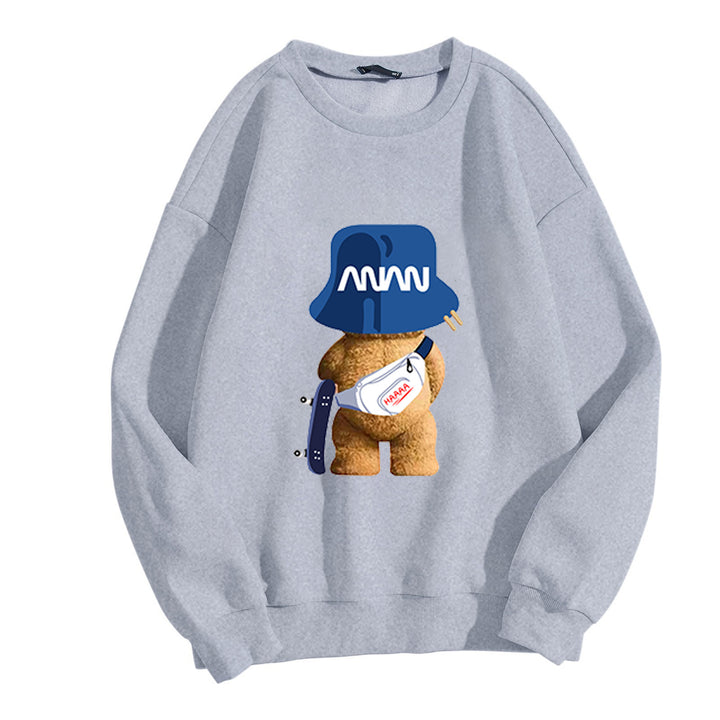 Kvinnor avslappnad sweatshirt med lekfulla björnmotiv Mirla-Eva Jonsson
