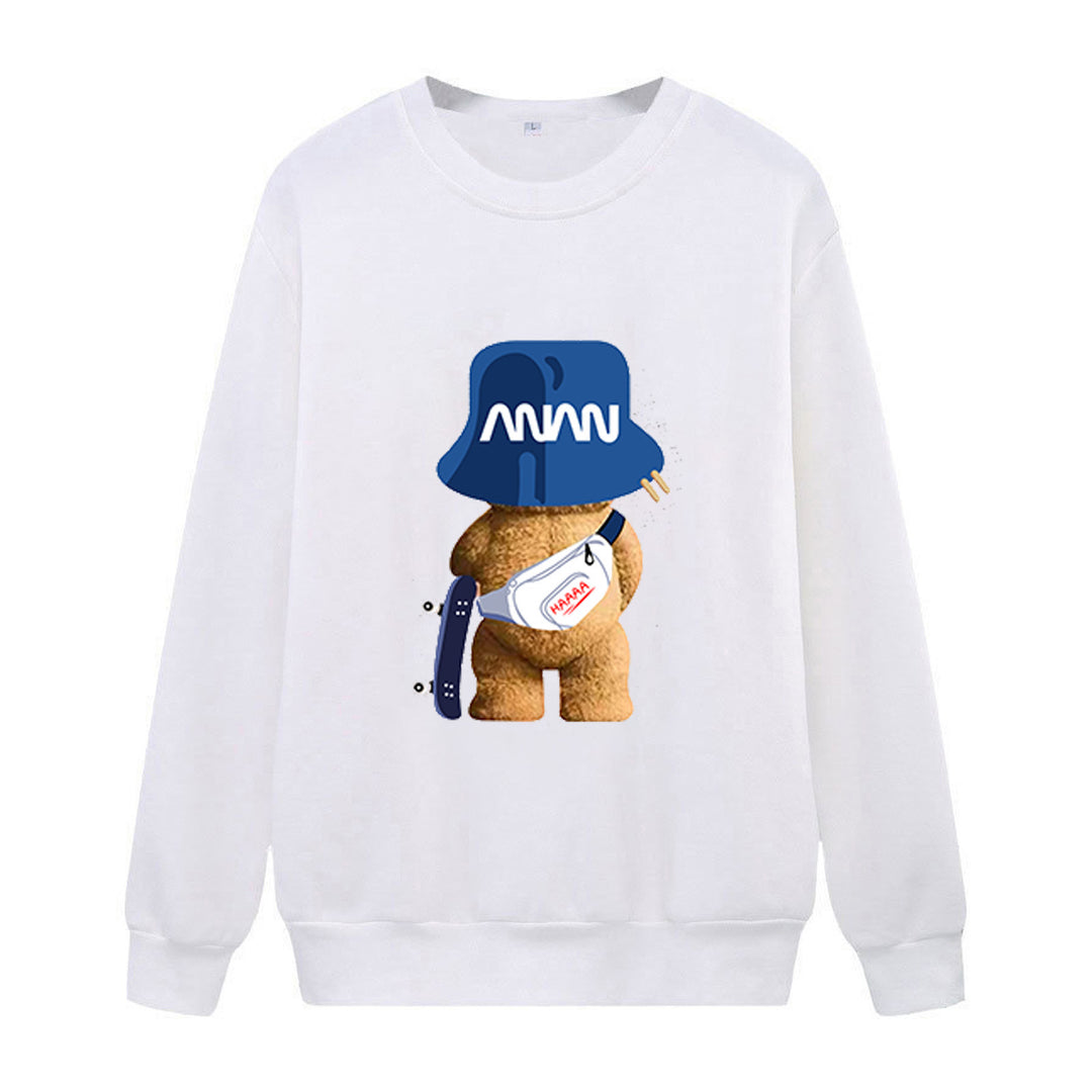 Kvinnor avslappnad sweatshirt med lekfulla björnmotiv Mirla-Eva Jonsson