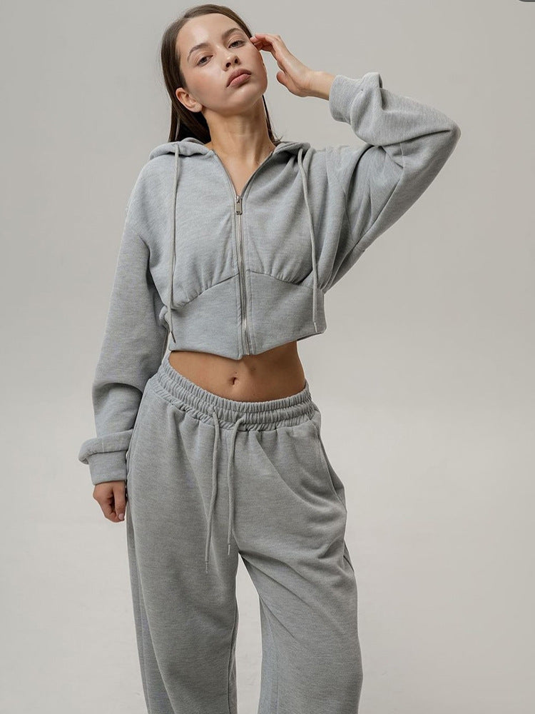 Kvinnor avslappnad sweatshirt och joggingbyxor set med hög krage och lös passform Mirla-Eva Jonsson