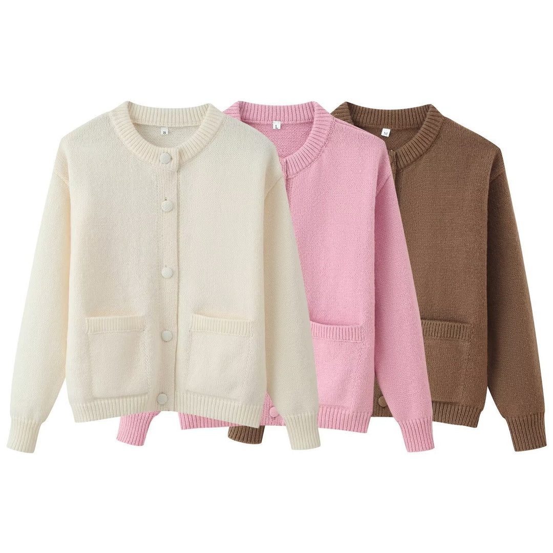 Kvinnor bekväm cardigan med praktiska fickor Mirla-Eva Jonsson