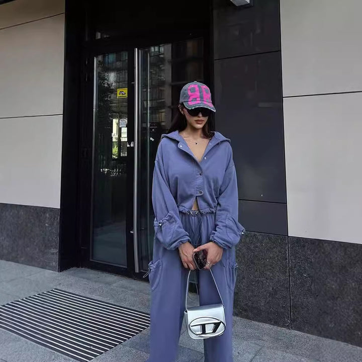 Kvinnor bekväm oversized joggingjacka och casualbyxor Eva Jonsson-Eva Jonsson