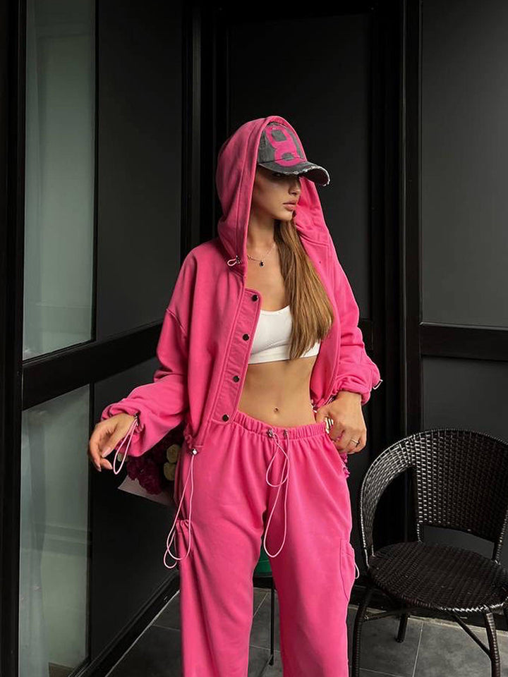Kvinnor bekväm oversized joggingjacka och casualbyxor Eva Jonsson-Eva Jonsson