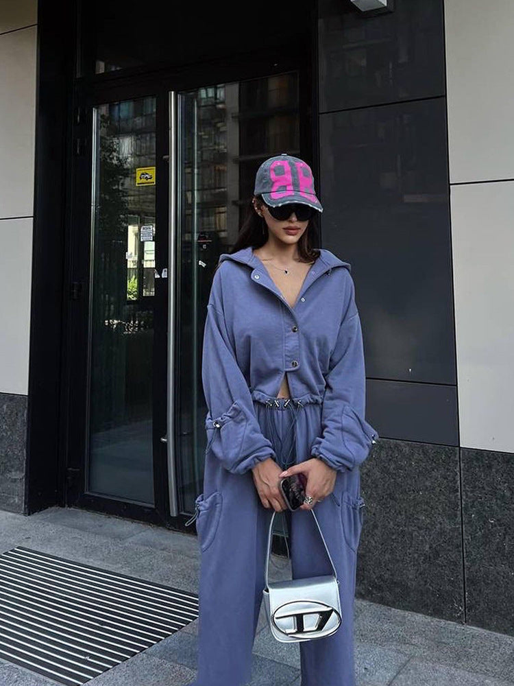 Kvinnor bekväm oversized joggingjacka och casualbyxor Eva Jonsson-Eva Jonsson