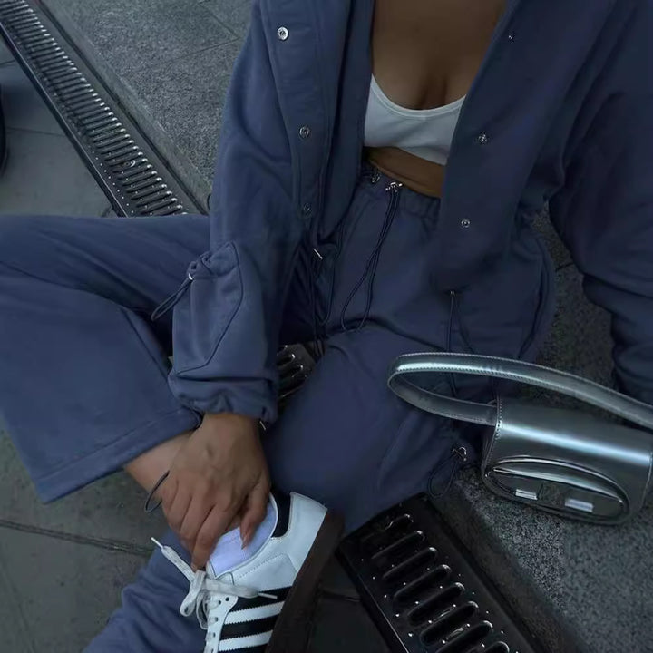 Kvinnor bekväm oversized joggingjacka och casualbyxor Eva Jonsson-Eva Jonsson