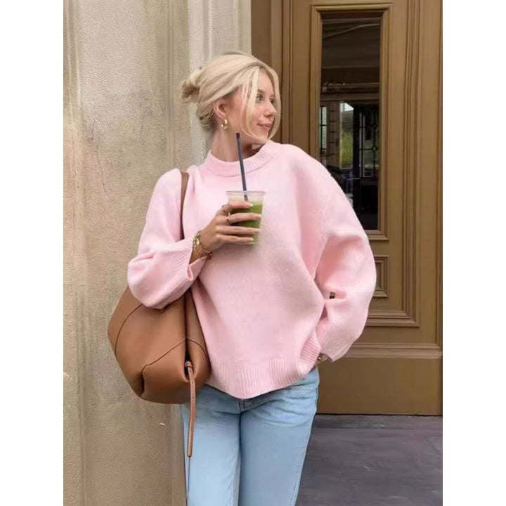 Kvinnor bekväm oversized stickad tröja Eva Jonsson-Eva Jonsson