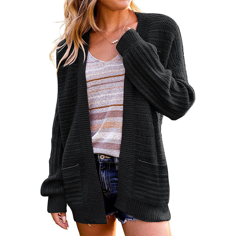 Kvinnor bekväm stickad cardigan med särskilda detaljer Mirla-Eva Jonsson