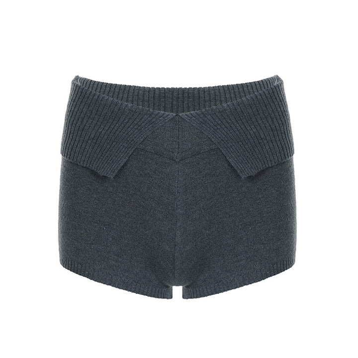 Kvinnor bekväma och eleganta stickade shorts med hög midja Mirla-Eva Jonsson