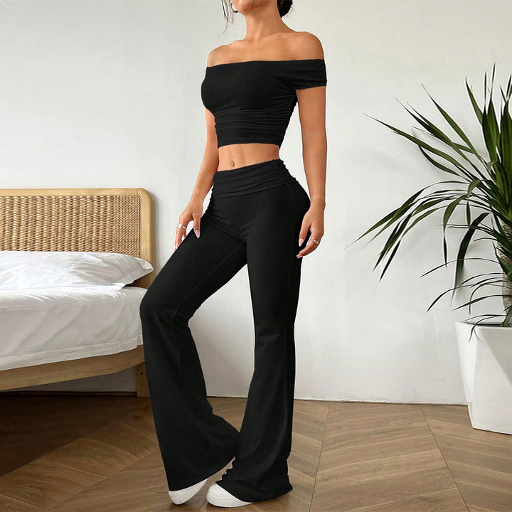 Kvinnor casual crop top och hög midja byxor set Mirla-Eva Jonsson
