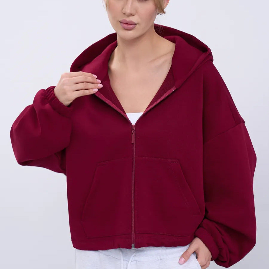 Kvinnor casual cropped hoodie med voluminösa ärmar Mirla-Eva Jonsson