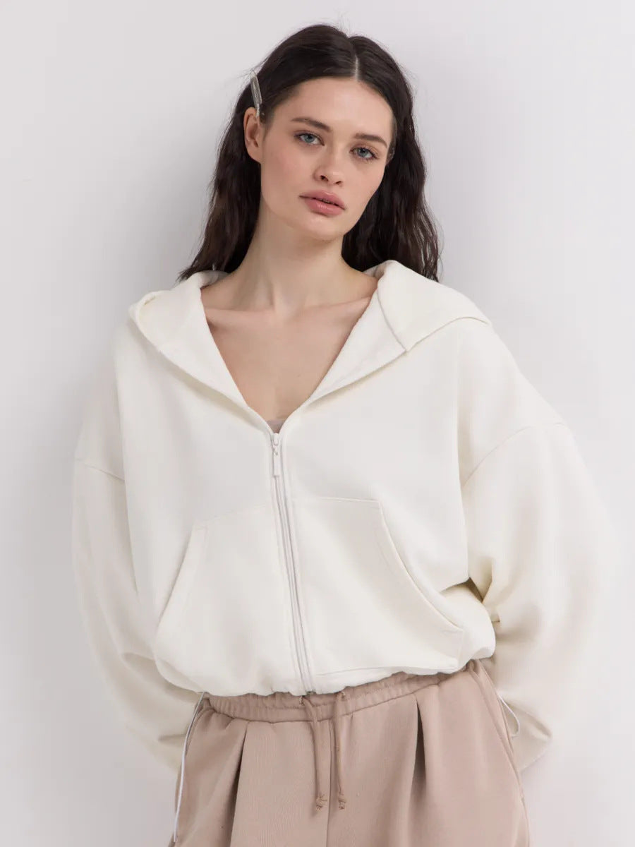 Kvinnor casual cropped hoodie med voluminösa ärmar Mirla-Eva Jonsson