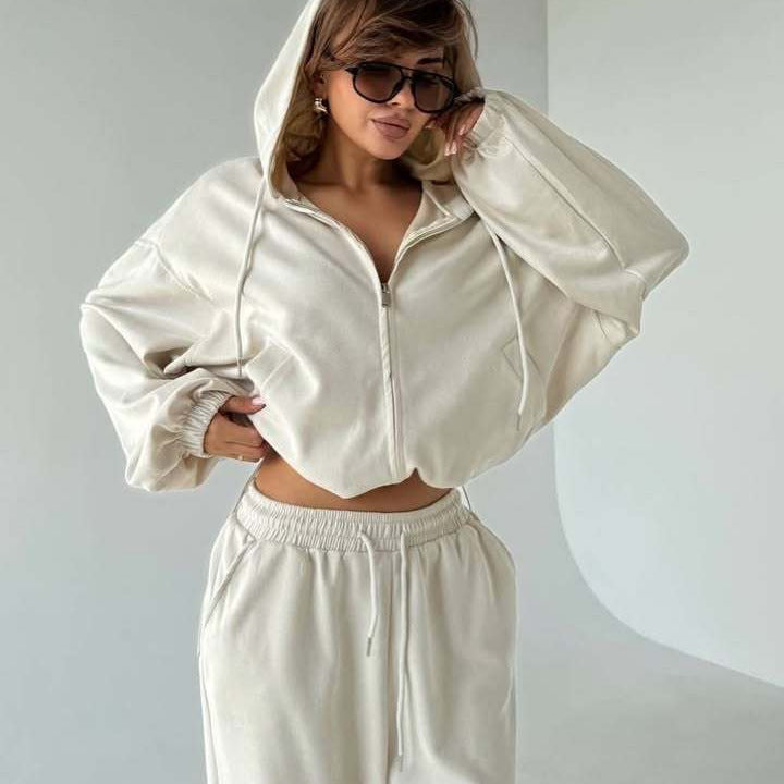 Kvinnor casual fleece pullover och joggingbyxor set Mirla-Eva Jonsson