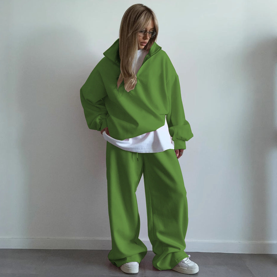 Kvinnor casual fleece topp och bekväm joggingbyxor set Mirla-Eva Jonsson