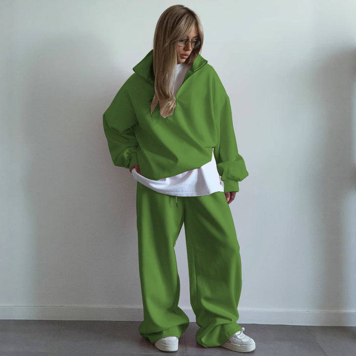 Kvinnor casual fleece topp och bekväm joggingbyxor set Mirla-Eva Jonsson