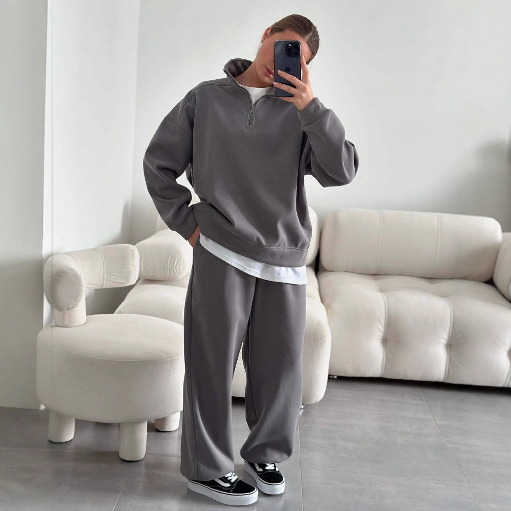 Kvinnor casual fleece topp och bekväm joggingbyxor set Mirla-Eva Jonsson