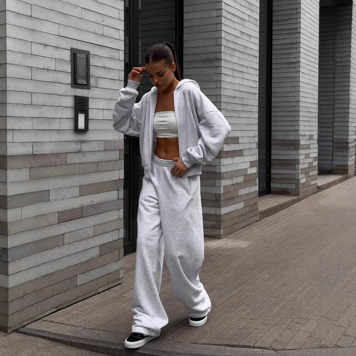 Kvinnor casual oversized hoodie och vida sweatpants set Mirla-Eva Jonsson