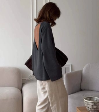 Kvinnor casual oversized stickad tröja Mirla-Eva Jonsson
