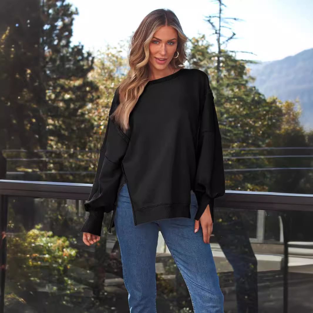 Kvinnor casual oversized tröja med ballongformade ärmar Mirla-Eva Jonsson
