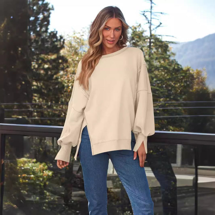 Kvinnor casual oversized tröja med ballongformade ärmar Mirla-Eva Jonsson