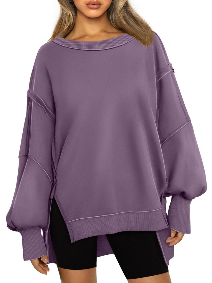 Kvinnor casual oversized tröja med ballongformade ärmar Mirla-Eva Jonsson