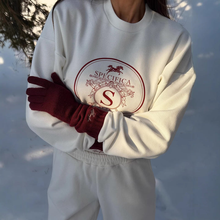 Kvinnor casual sweatshirt med elastisk midja och distinkt logotyp Mirla-Eva Jonsson