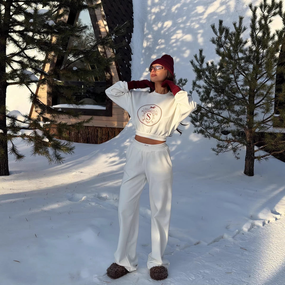 Kvinnor casual sweatshirt med elastisk midja och distinkt logotyp Mirla-Eva Jonsson