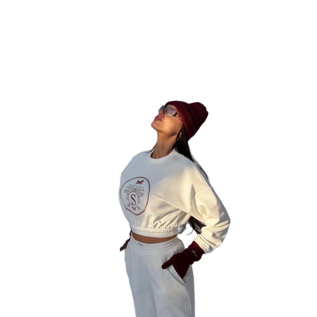 Kvinnor casual sweatshirt med elastisk midja och distinkt logotyp Mirla-Eva Jonsson