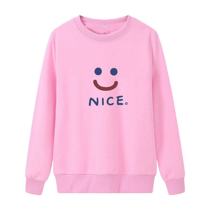 Kvinnor casual sweatshirt med glatt leende motiv Mirla-Eva Jonsson
