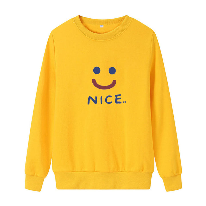 Kvinnor casual sweatshirt med glatt leende motiv Mirla-Eva Jonsson