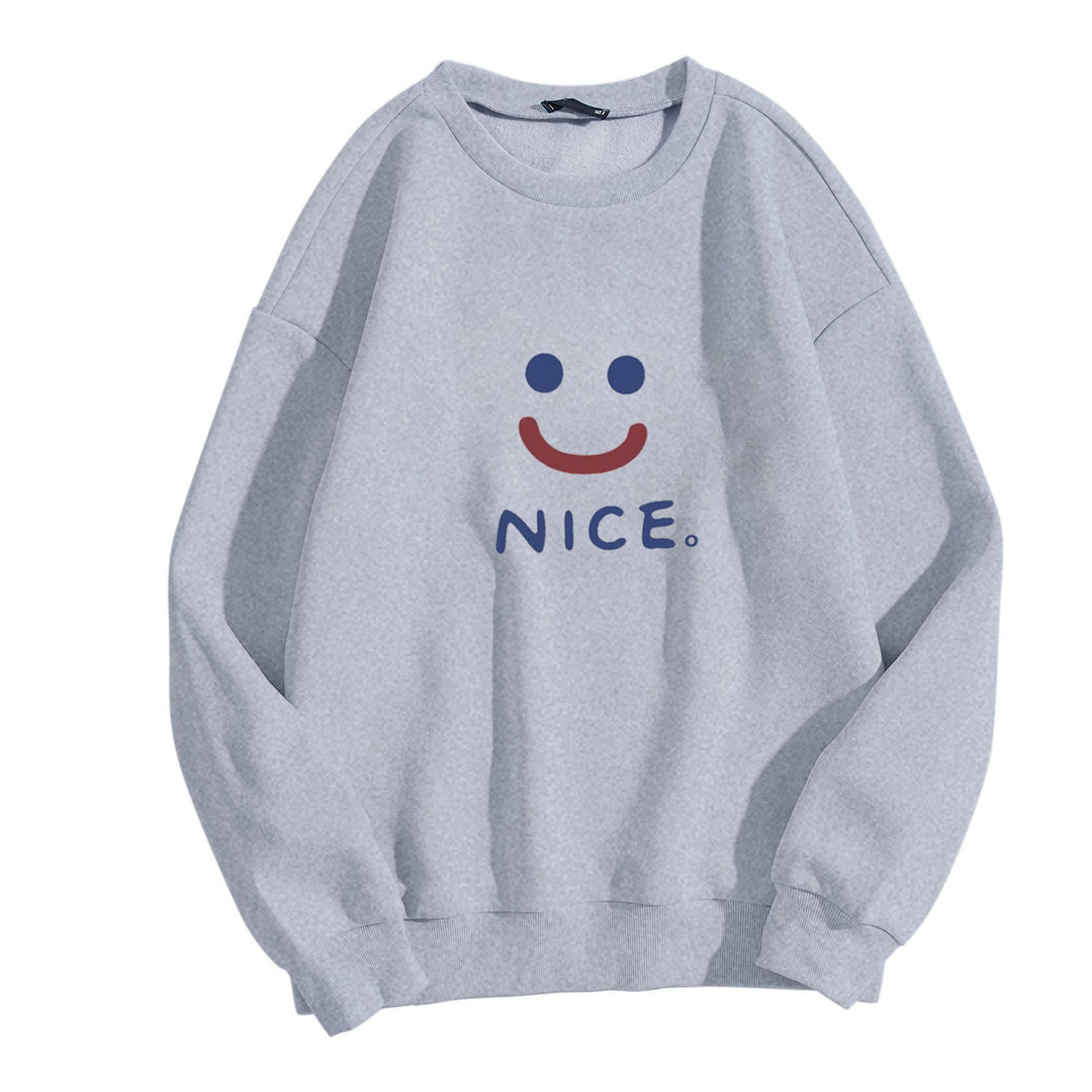 Kvinnor casual sweatshirt med glatt leende motiv Mirla-Eva Jonsson