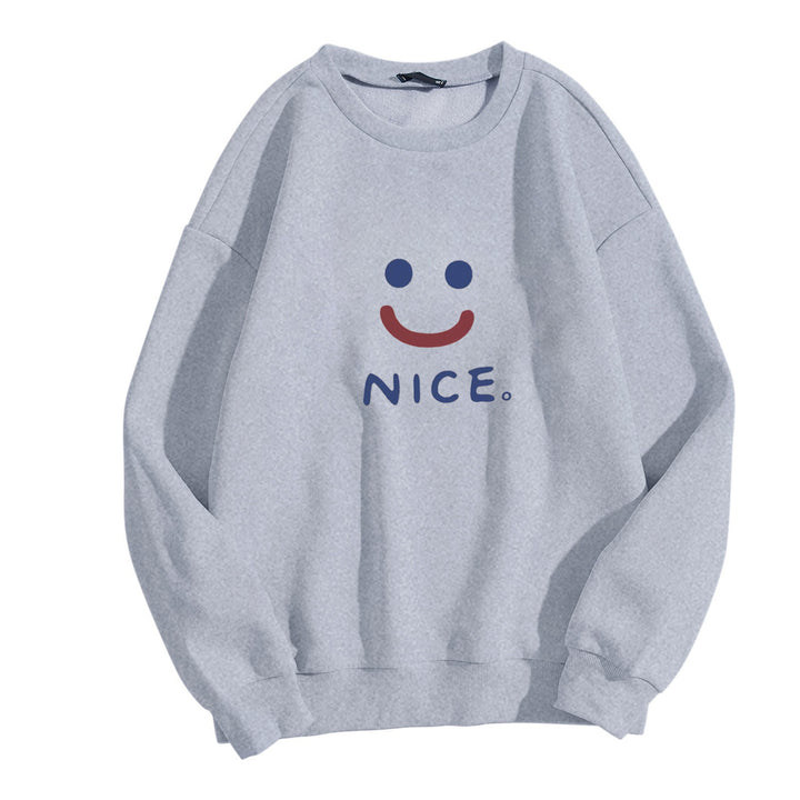 Kvinnor casual sweatshirt med glatt leende motiv Mirla-Eva Jonsson