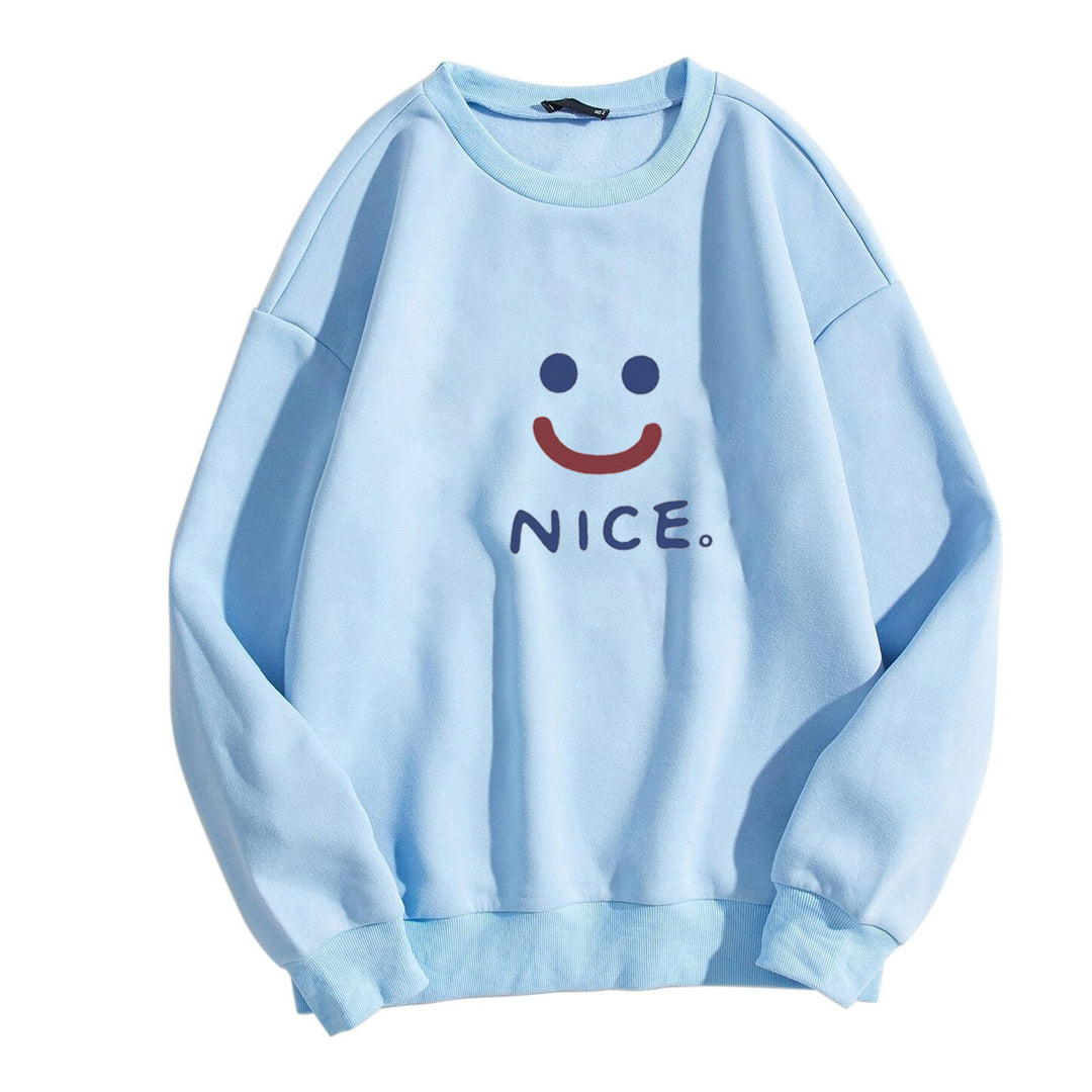 Kvinnor casual sweatshirt med glatt leende motiv Mirla-Eva Jonsson