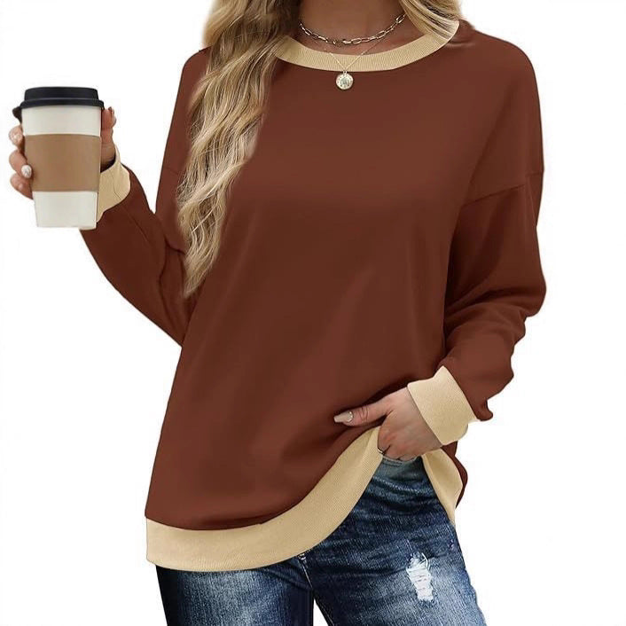 Kvinnor casual sweatshirt med kontrasterande manschetter Mirla-Eva Jonsson