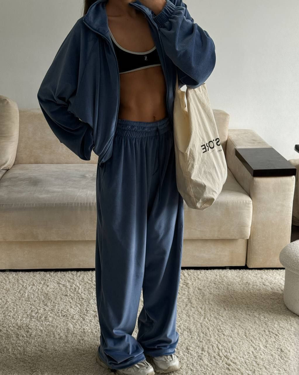 Kvinnor casual träningsdräkt med elastiskt midjeband och hög passform Mirla-Eva Jonsson