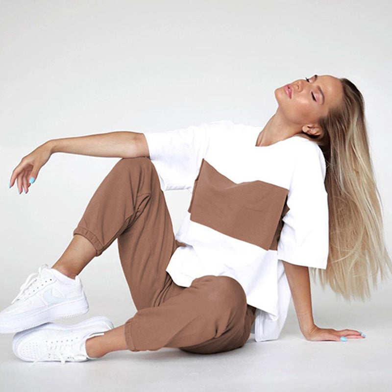 Kvinnor casual träningsoverall med oversized skjorta och bekväma joggingbyxor Mirla-Eva Jonsson