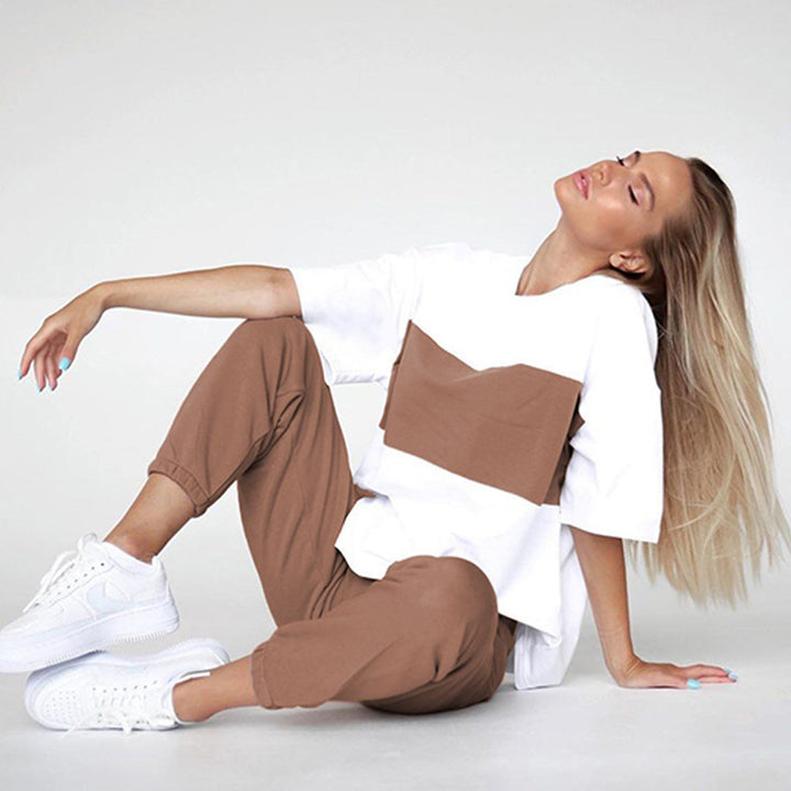 Kvinnor casual träningsoverall med oversized skjorta och bekväma joggingbyxor Mirla-Eva Jonsson