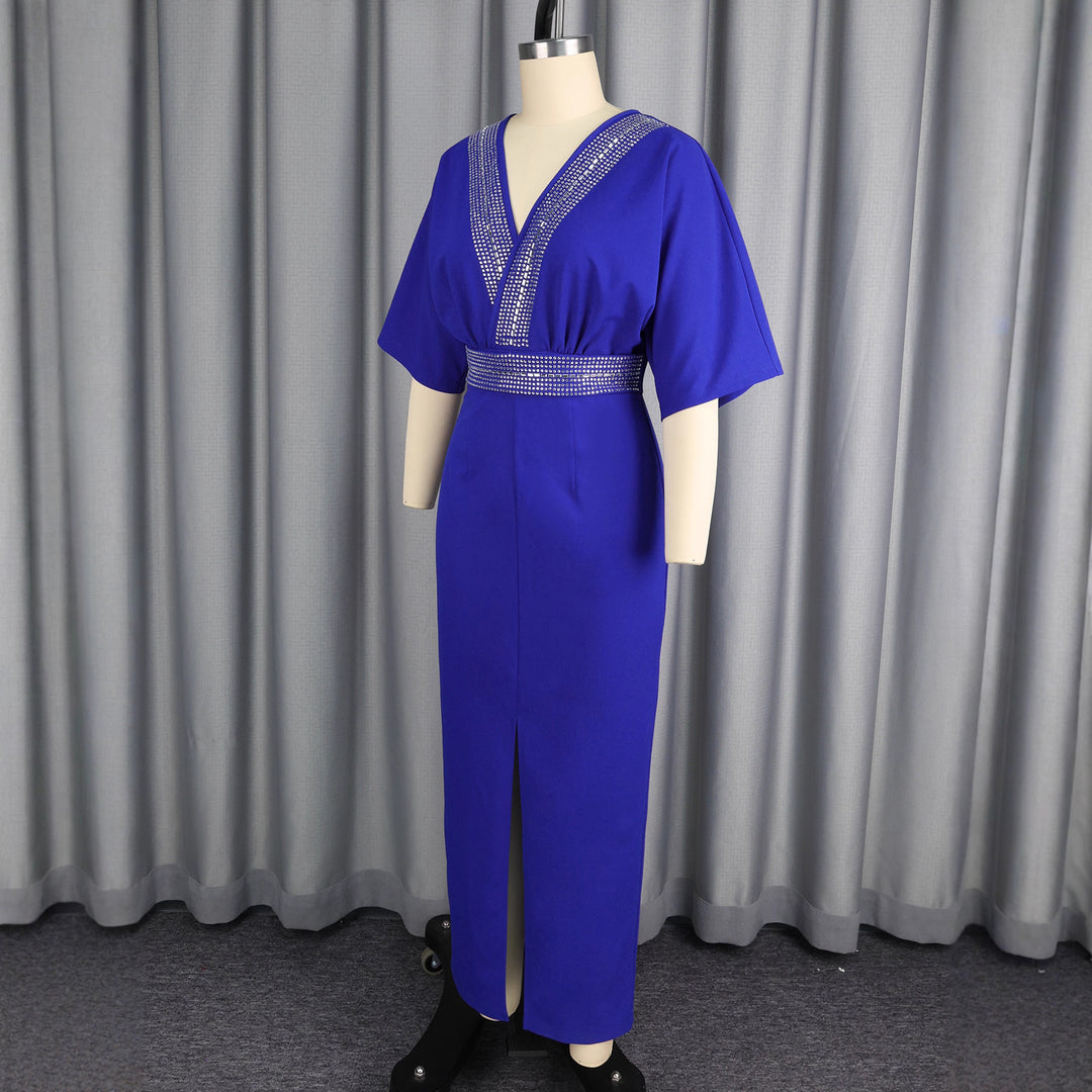 Kvinnor elegant Maxi-klänning med paljetter och slits Mirla-Eva Jonsson
