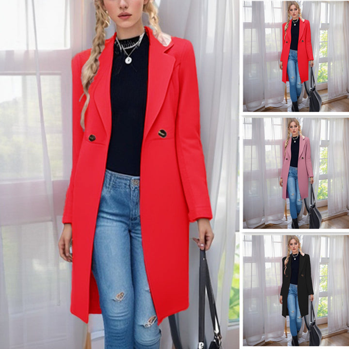 Kvinnor elegant blazer-kappa med dubbel knapprad Eva Jonsson-Eva Jonsson