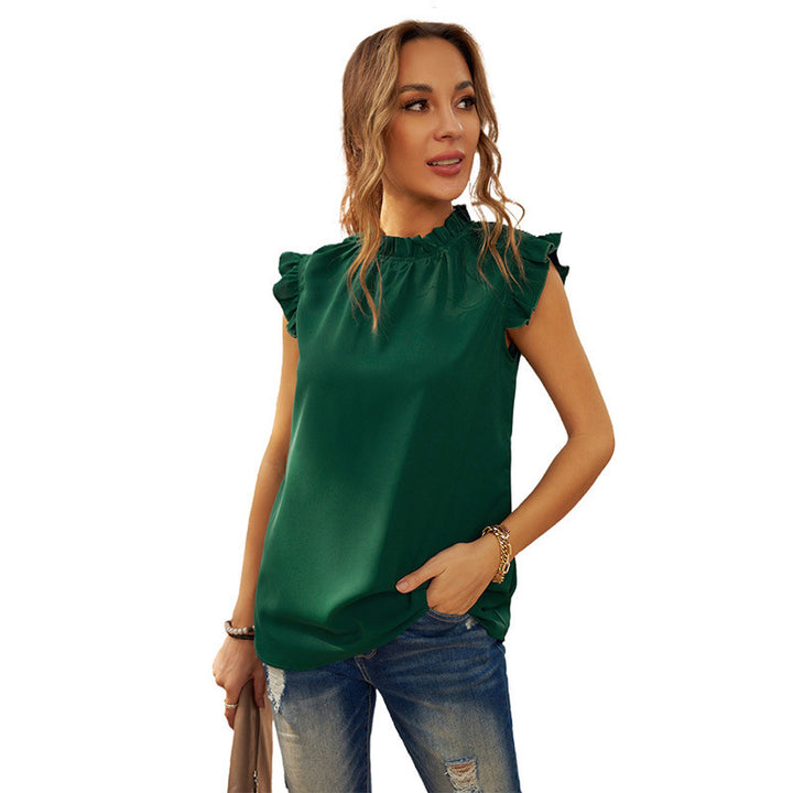 Kvinnor elegant blus med volangdetaljer Eva Jonsson-Eva Jonsson