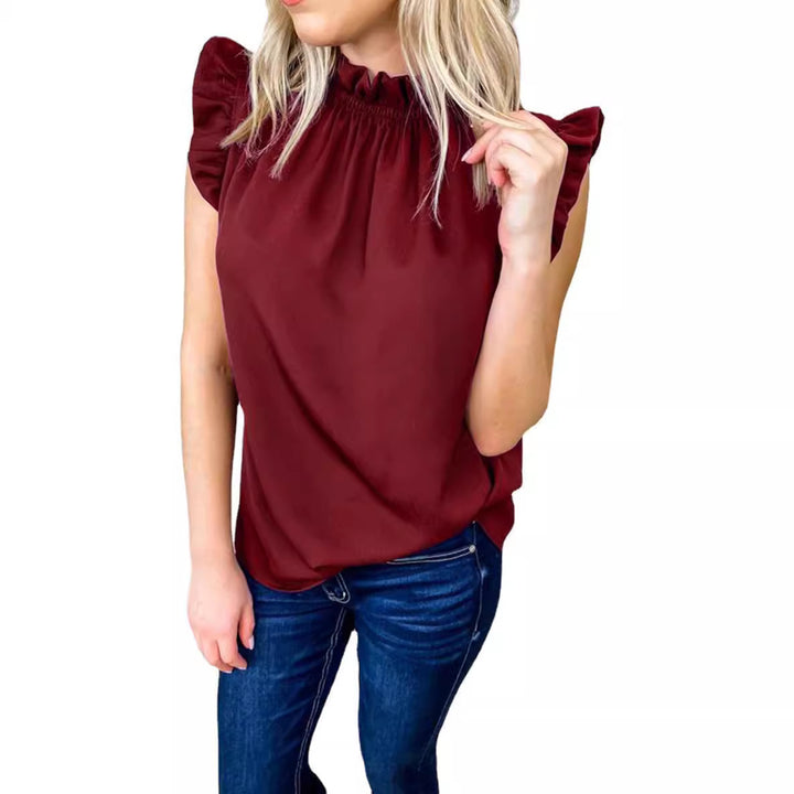 Kvinnor elegant blus med volangdetaljer Eva Jonsson-Eva Jonsson