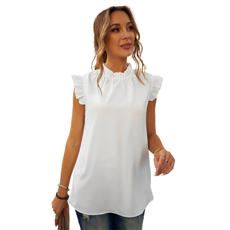 Kvinnor elegant blus med volangdetaljer Eva Jonsson-Eva Jonsson