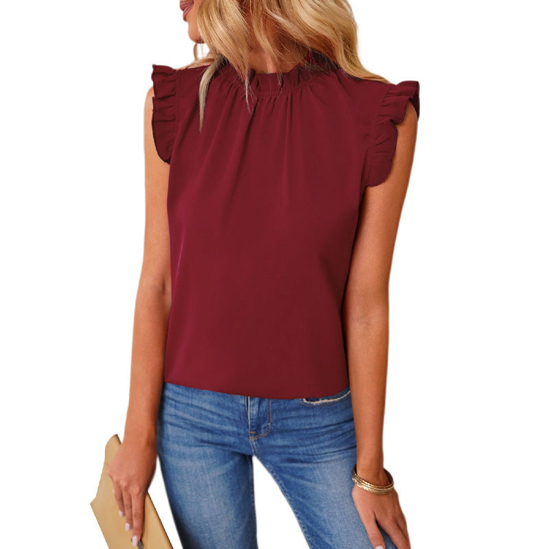 Kvinnor elegant blus med volangdetaljer Eva Jonsson-Eva Jonsson